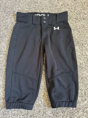 Under Armour Kids Black Performance Jogger Pants with Logo, (A-10)